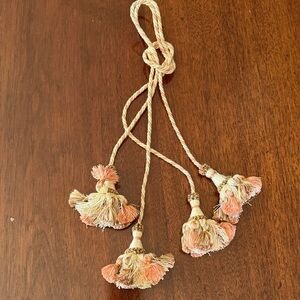 Elegant Tassel Rope Accessory - Cream and peach